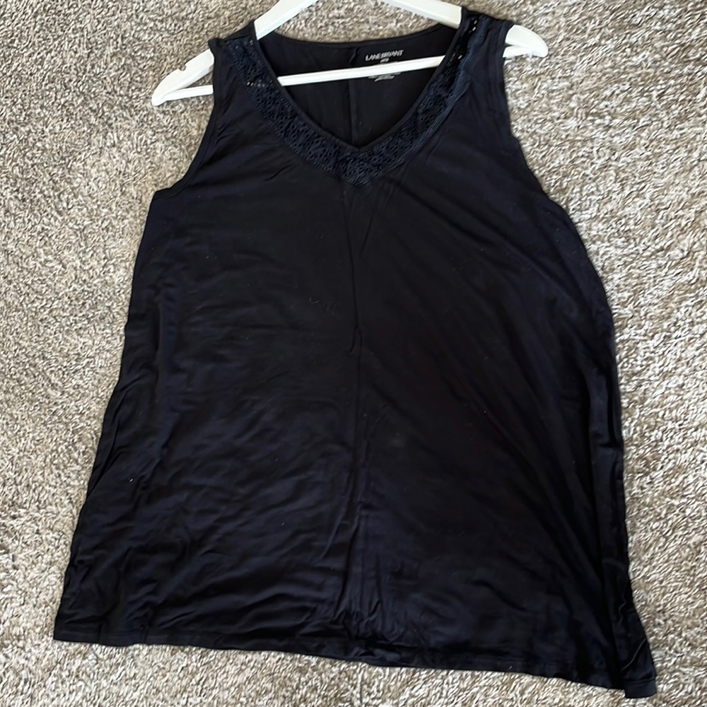Lane Bryant Black Sleeveless Tunic Top